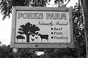 Forks farm sign