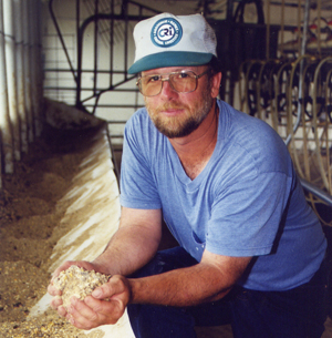 Farmer with feed