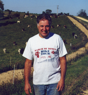 Farmer with cows